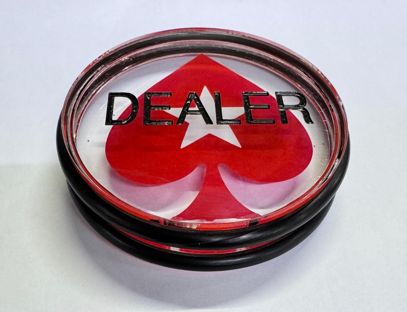 BOTTONE DEALER XL DOPPIA FACCIA CON DISEGNO PICCHE