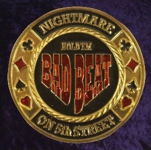 BAD BEAT METAL POKER CARD PROTECTOR GOLD