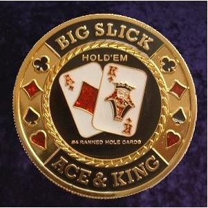 BIG SLICK METAL POKER CARD PROTECTOR GOLD