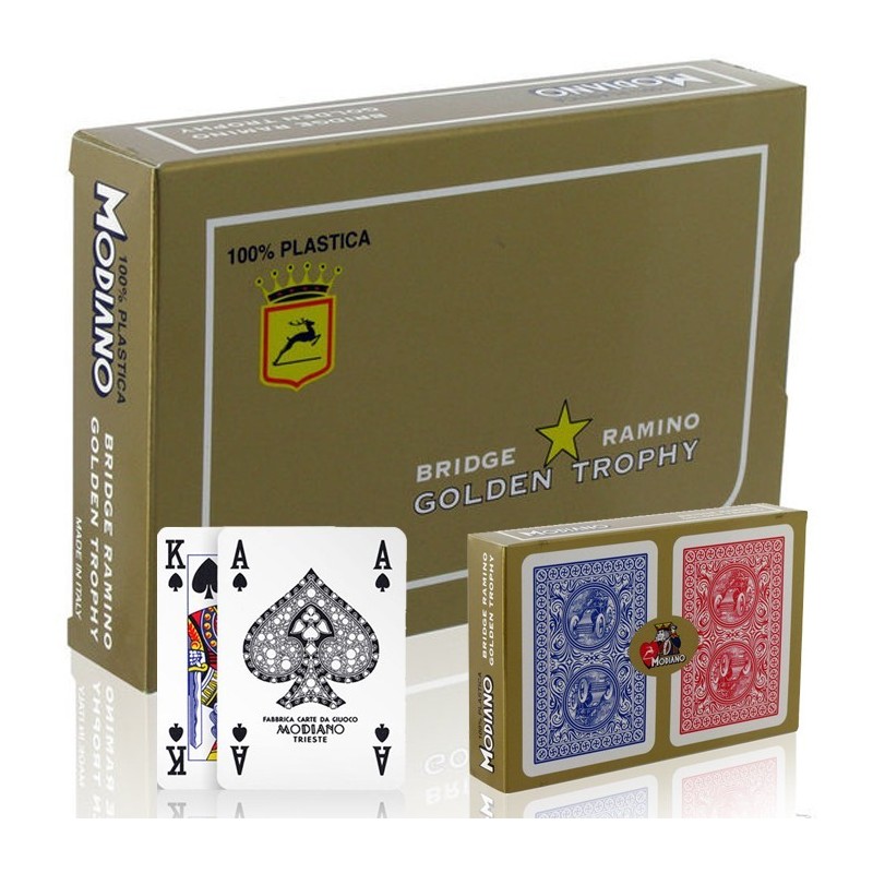 CARTE DA GIOCO MODIANO GOLDEN TROPHY PER RAMINO POKER E BRIDGE
