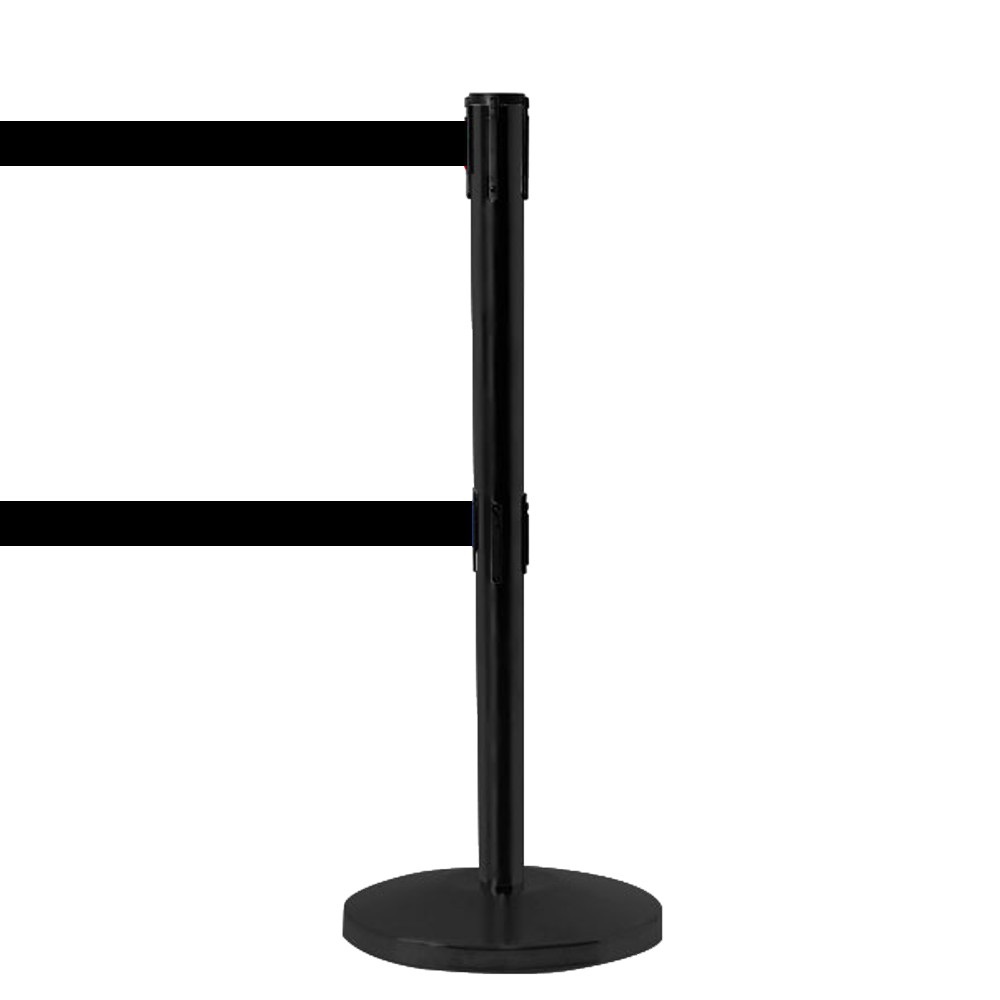 COLONNINA SEGNA PERCORSO CON DOPPIO NASTRO NERO