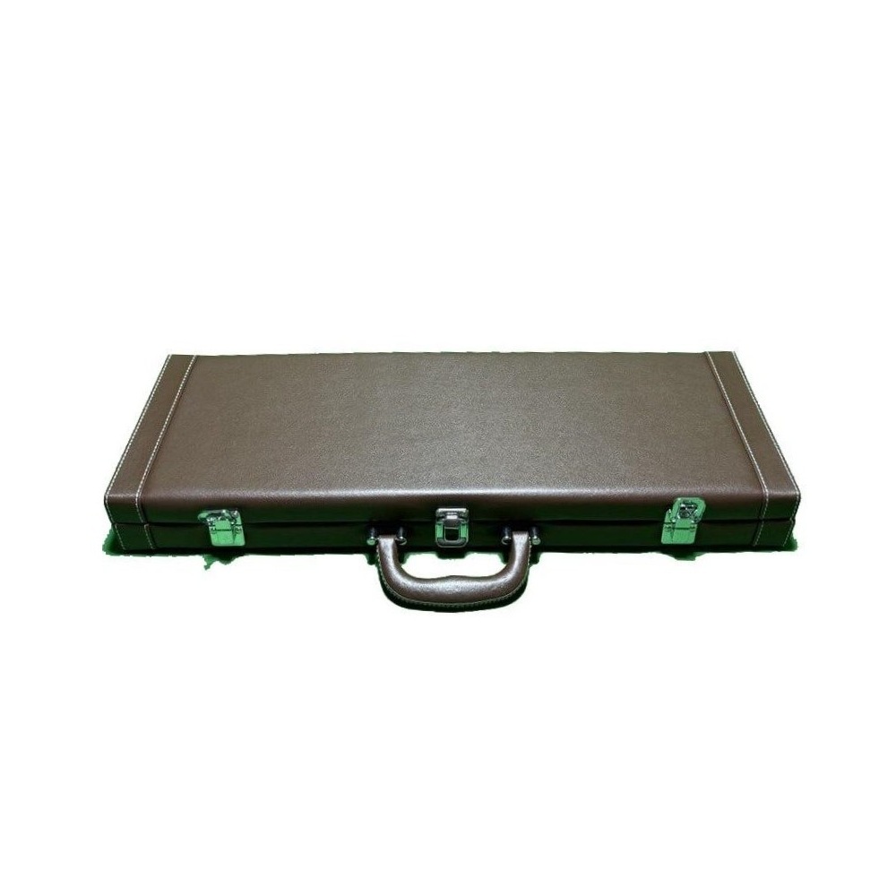 VALIGIA IN SIMILPELLE MARRONE DA 500 CHIPS VUOTA